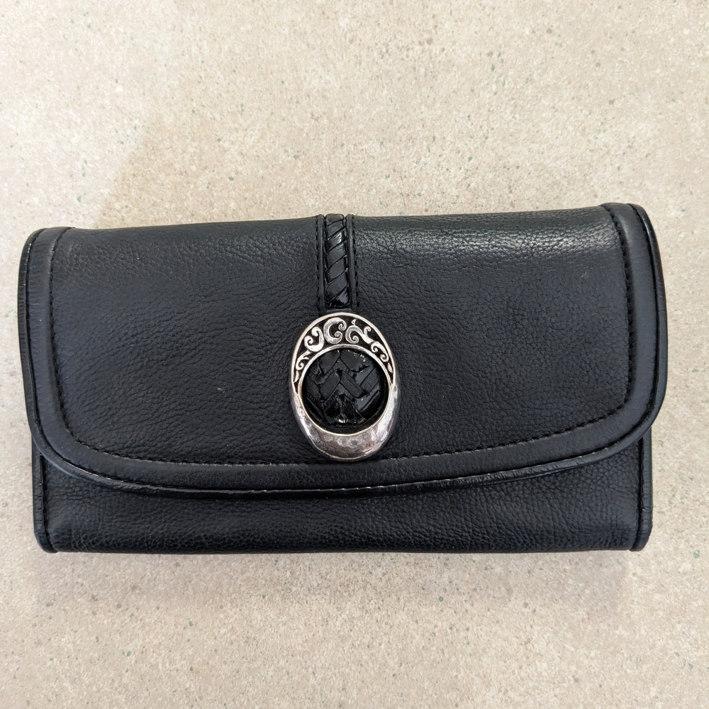 Brighton Black Wallet with Silver Detailing